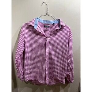 NAUTICA Classic Button Up Shirt Men's 16.5 34/35 Long Sleeve Pink and White